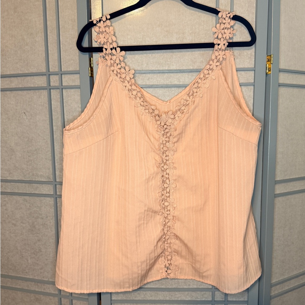 SHEIN Peach Floral Strap Women’s Top - 2XL